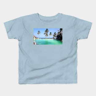 Palm trees at the beach Kids T-Shirt